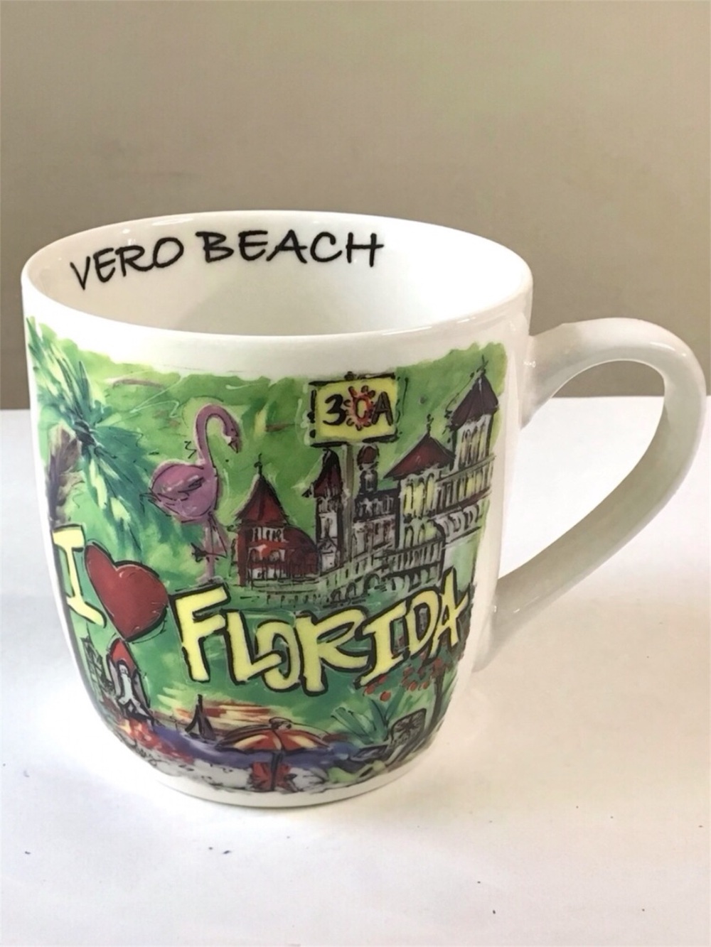 I Love Florida Coffee Mug Cup Vero Beach Souvenir 3.75”H Cypress Home Refresh